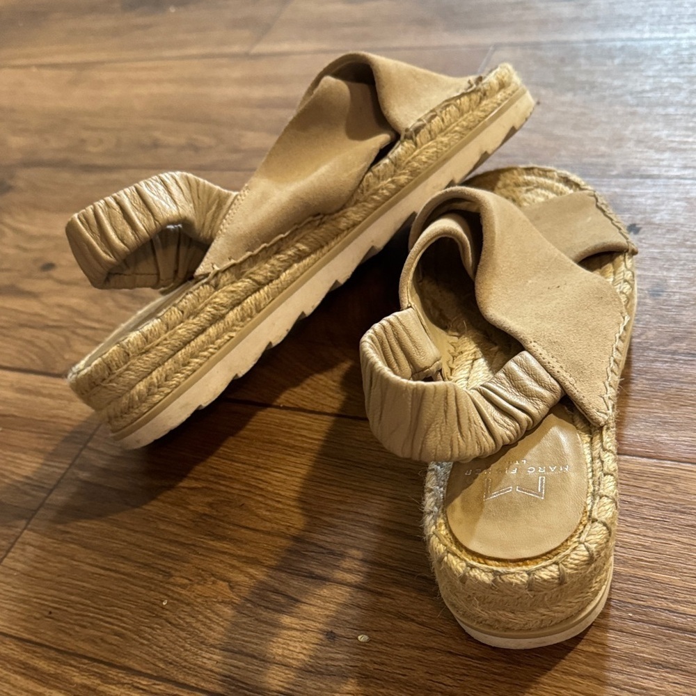 Marc Fisher Kids Beige Crisscross Sandals - Picture 2 of 3